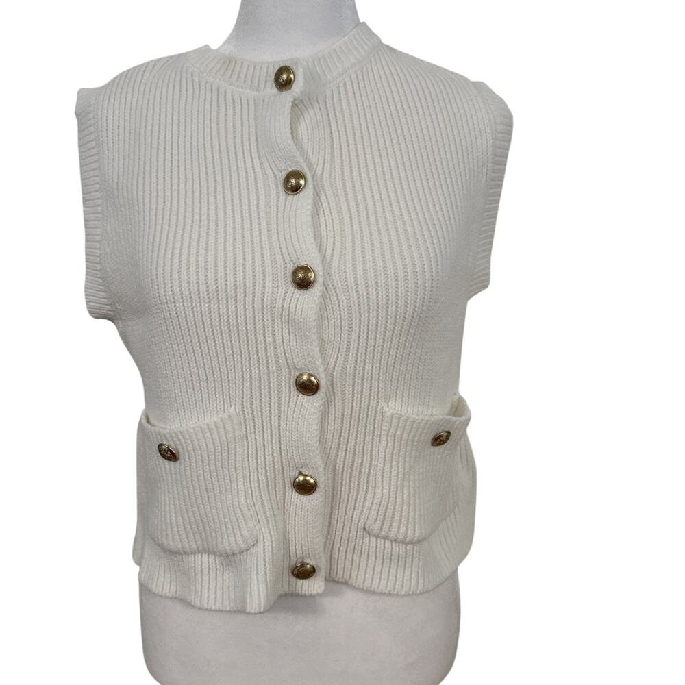 Song Of Style Women’s White Button Down Sweater Best Size Small